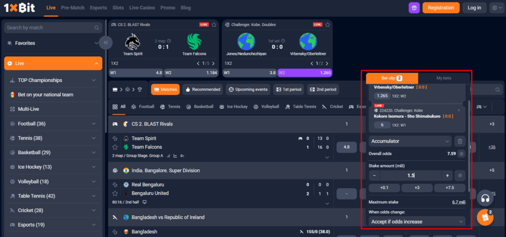 How to Place an Accumulator on 1xBit