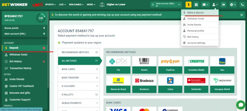 Personal Account at the Betwinner Bookmaker Personal Account at the Betwinner Bookmaker