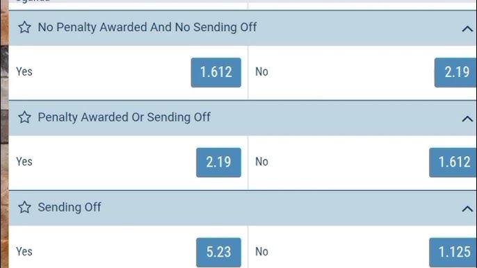 Sending Off Yes/No Sending Off Yes/No
