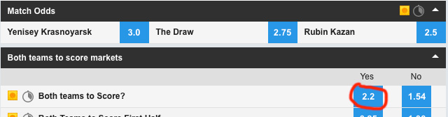 “Both Teams to Score” strategy “Both Teams to Score” strategy