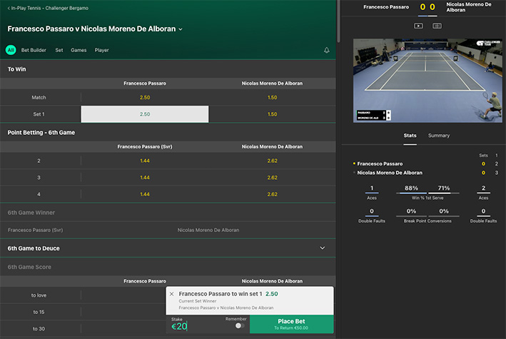 Betting on the favorite in live mode Betting on the favorite in live mode