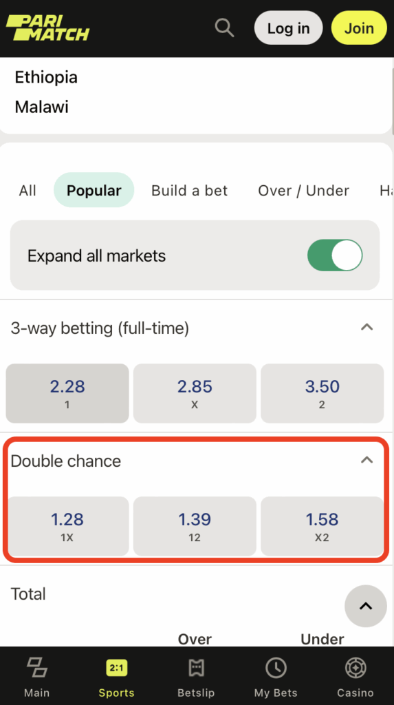 What is Double Chance in betting