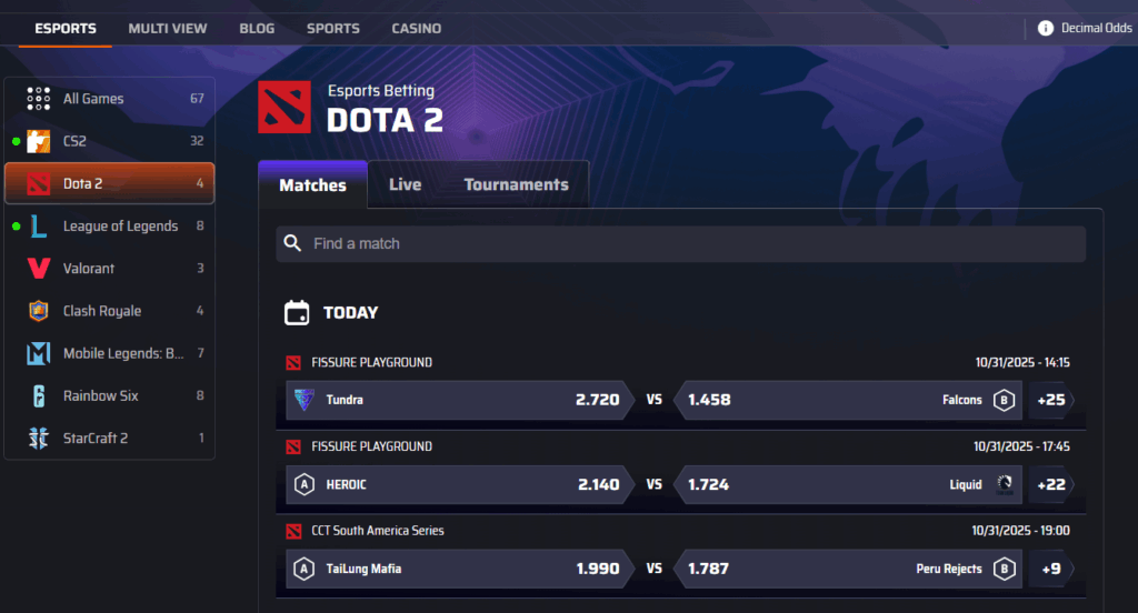 Dota 2 Betting