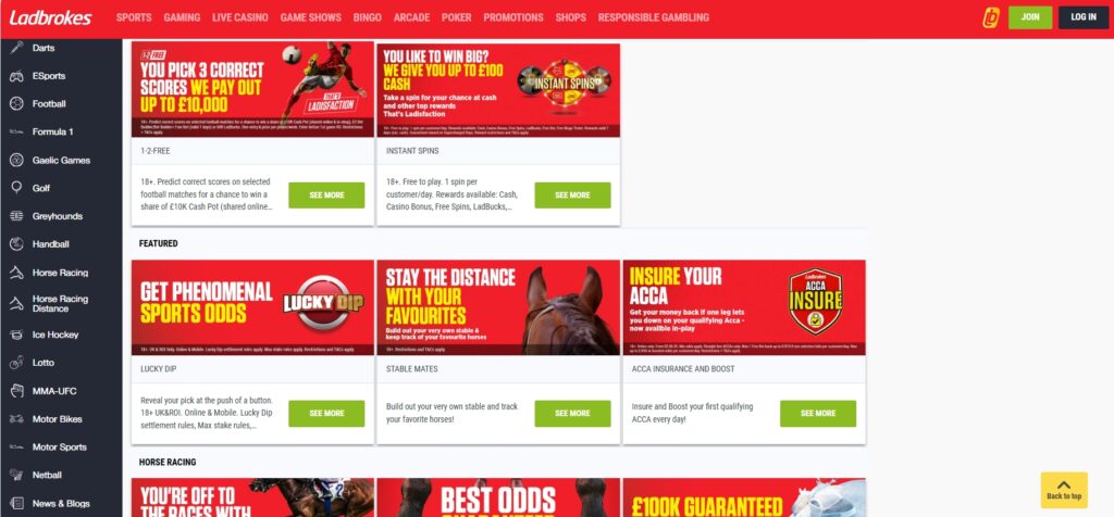Rating bookmakers with freebet