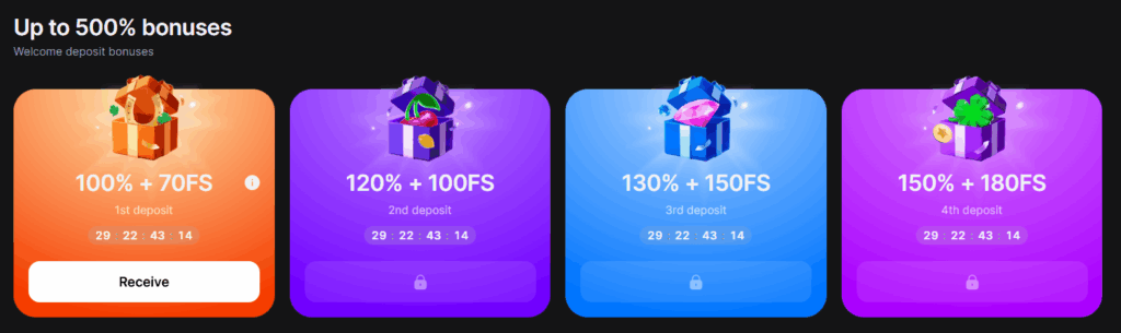 Up to 500% (750 000 NGN) Bonuses by 1WIN