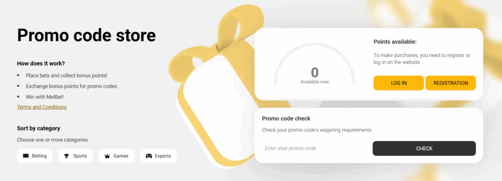 Promo Code Store by Melbet