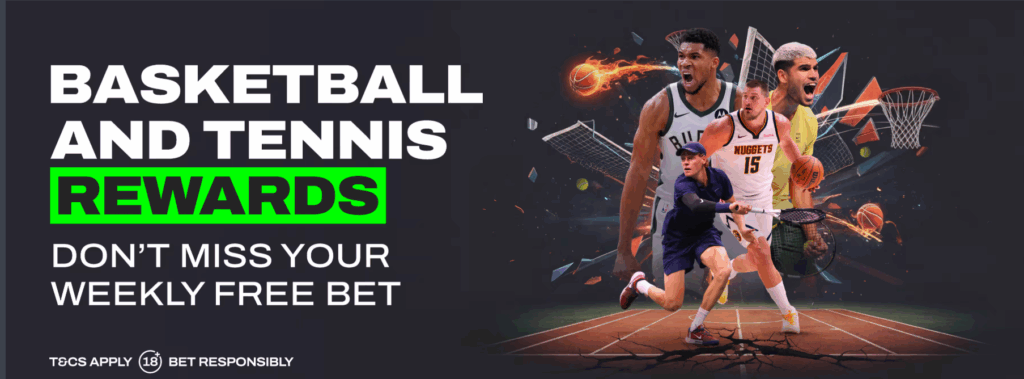 25% Weekly Cashback up to 100 000 NGN on Basketball and Tennis Losses as a Free Bet
