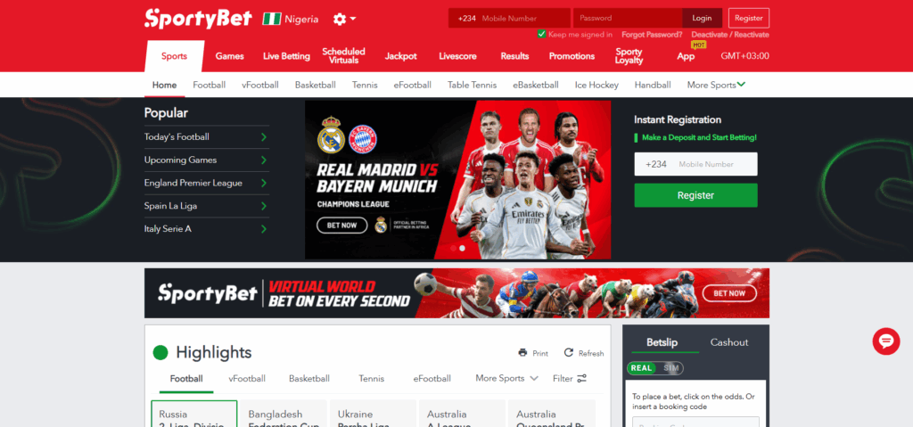SportyBet official website SportyBet official website