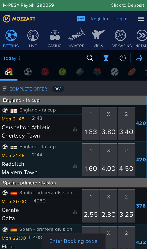 Pre‑match line in Mozzart Bet
